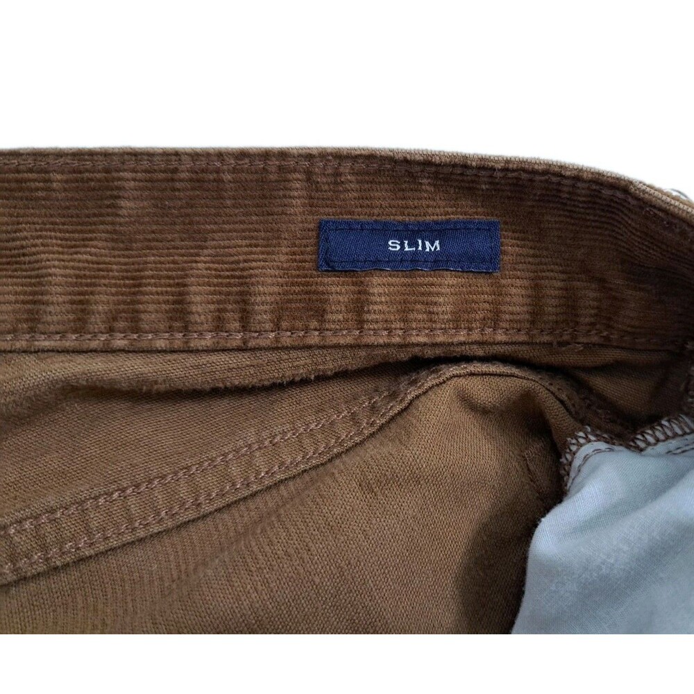 J Crew Mens 29x32 Corduroy Pants Slim Flat Front Straight Leg Brown Khaki - Picture 4 of 8